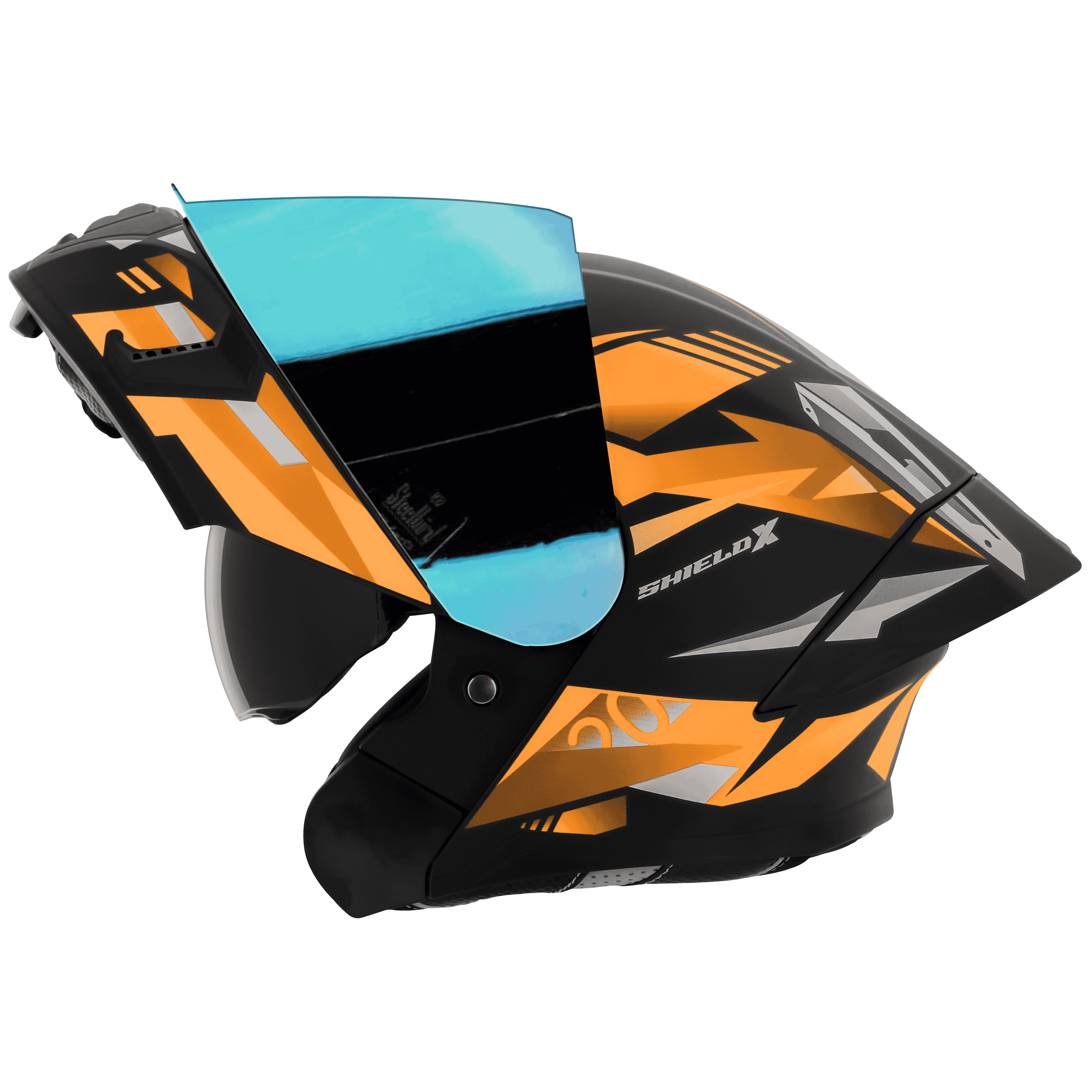 SBA-20 ISS SHIELD X GLOSSY BLACK WITH ORANGE